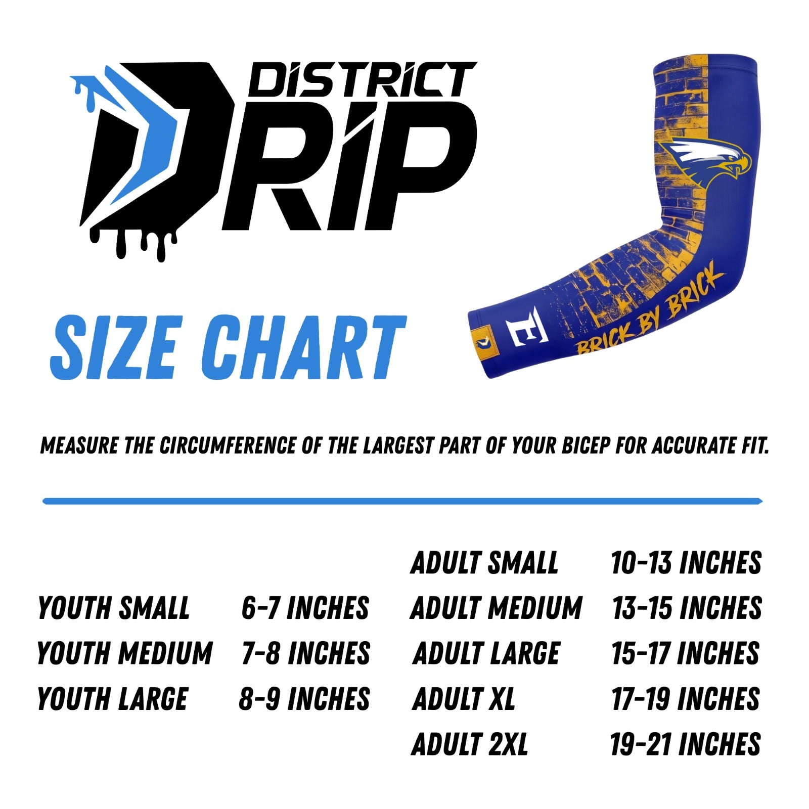 District Drip Etowah Youth Football Arm Sleeve "Brick by Brick"