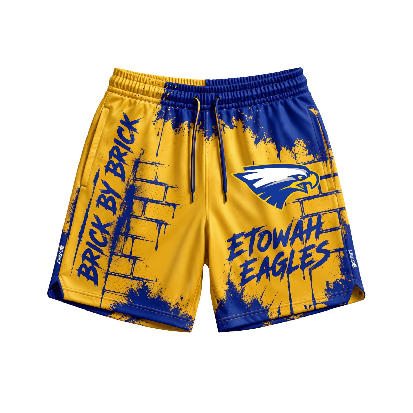 District Drip Etowah Youth Football Grit Shorts "Brick by Brick"