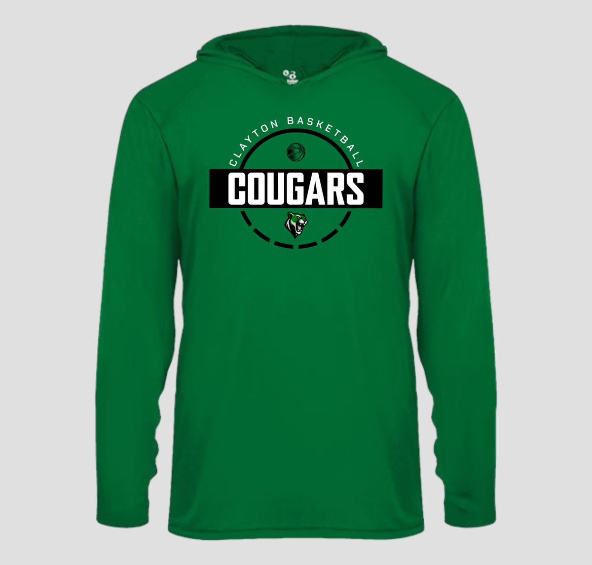 Clayton Cougars Basketball Long Sleeve Hooded Performance/Shooting Shirt