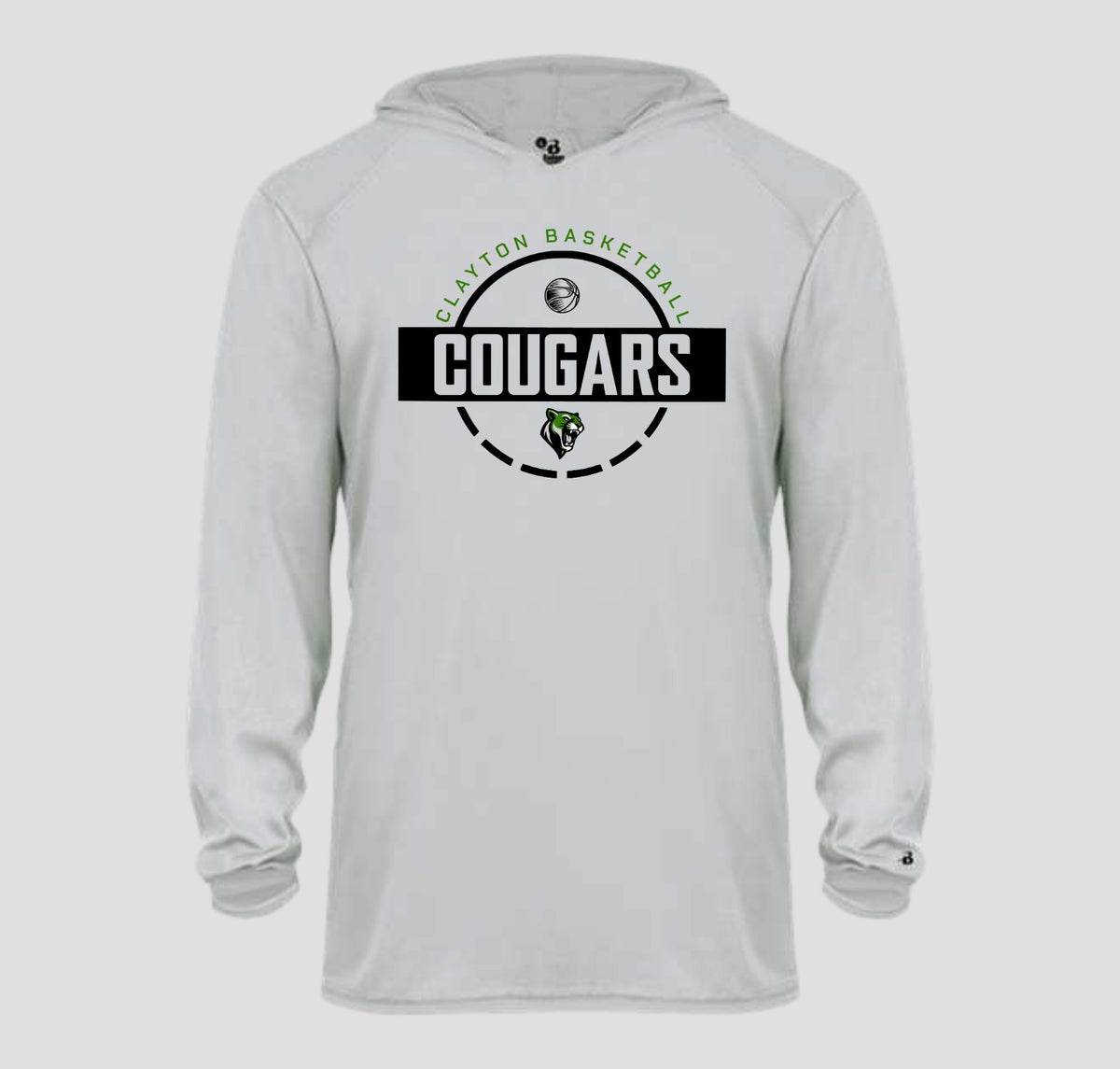 Clayton Cougars Basketball Long Sleeve Hooded Performance/Shooting Shirt