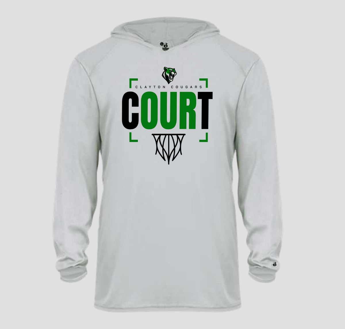 Clayton Cougars Basketball Long Sleeve Hooded Performance/Shooting Shirt