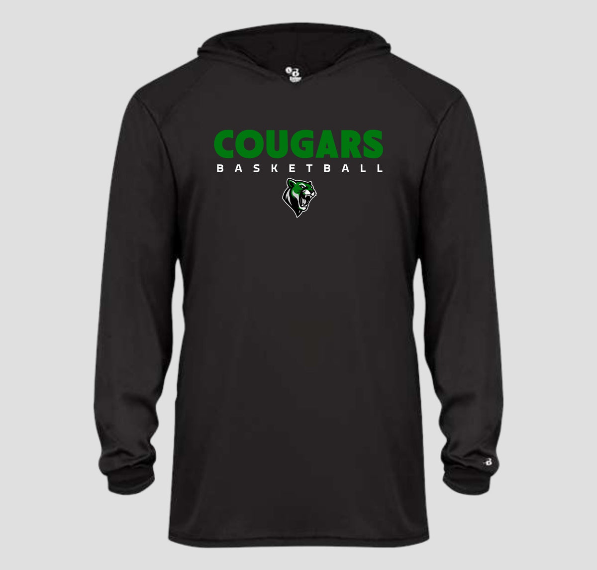 Clayton Cougars Basketball Long Sleeve Hooded Performance/Shooting Shirt