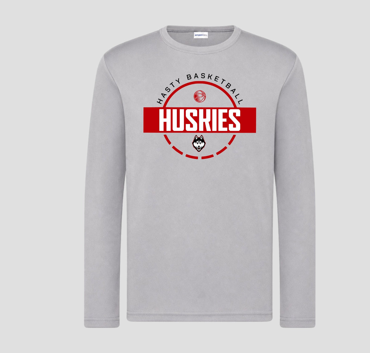 Hasty Huskies Basketball Long Sleeve Performance/Shooting Shirt