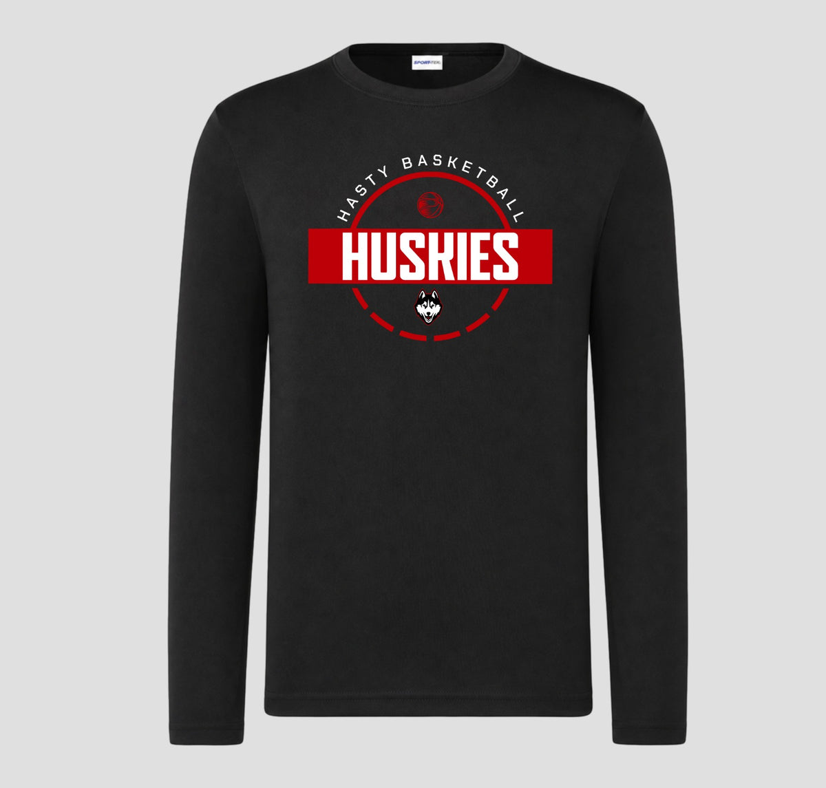 Hasty Huskies Basketball Long Sleeve Performance/Shooting Shirt