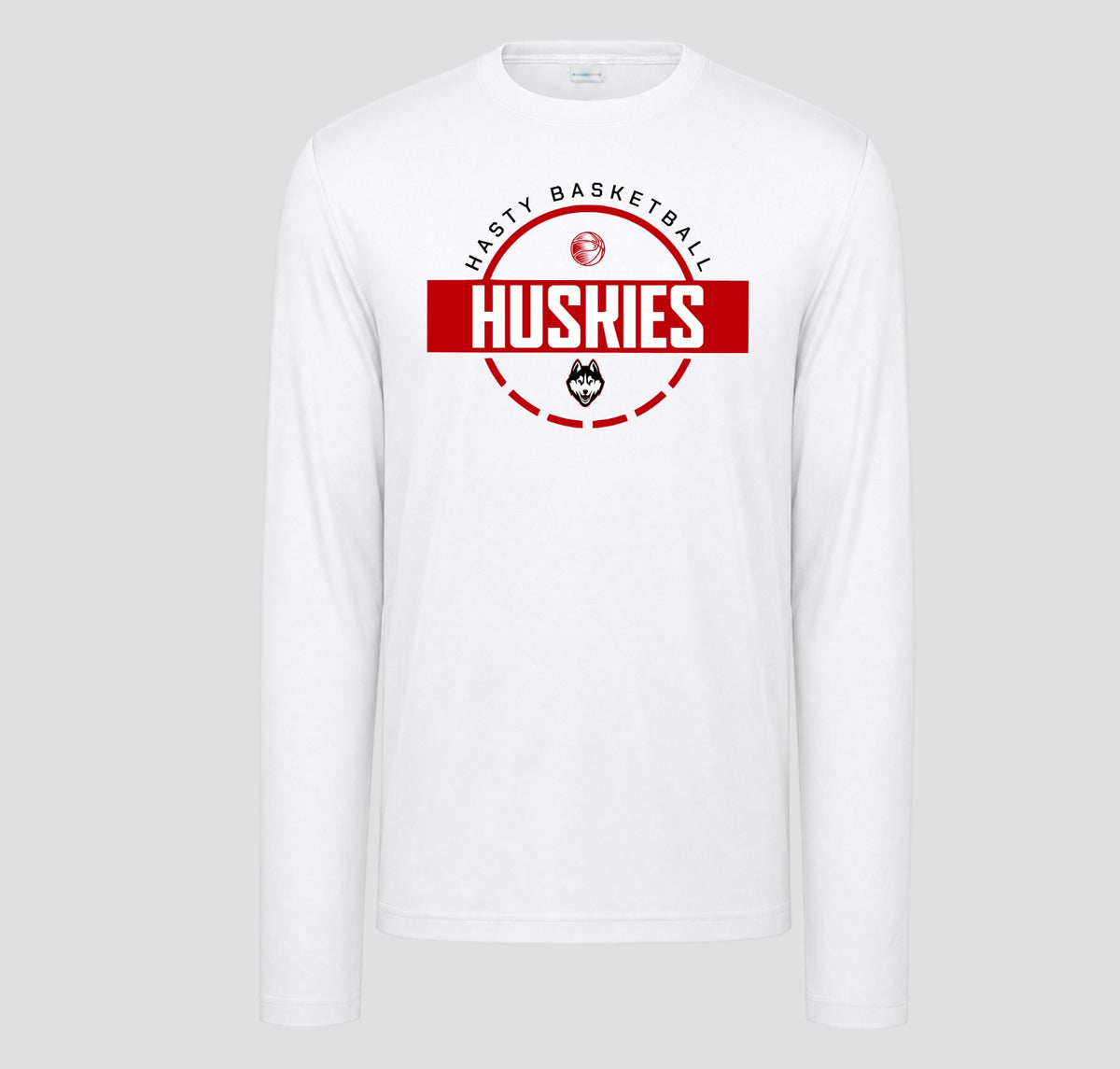 Hasty Huskies Basketball Long Sleeve Performance/Shooting Shirt