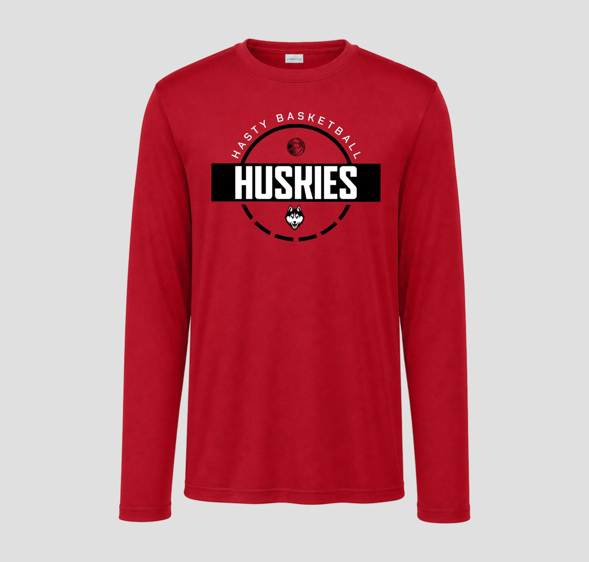 Hasty Huskies Basketball Long Sleeve Performance/Shooting Shirt