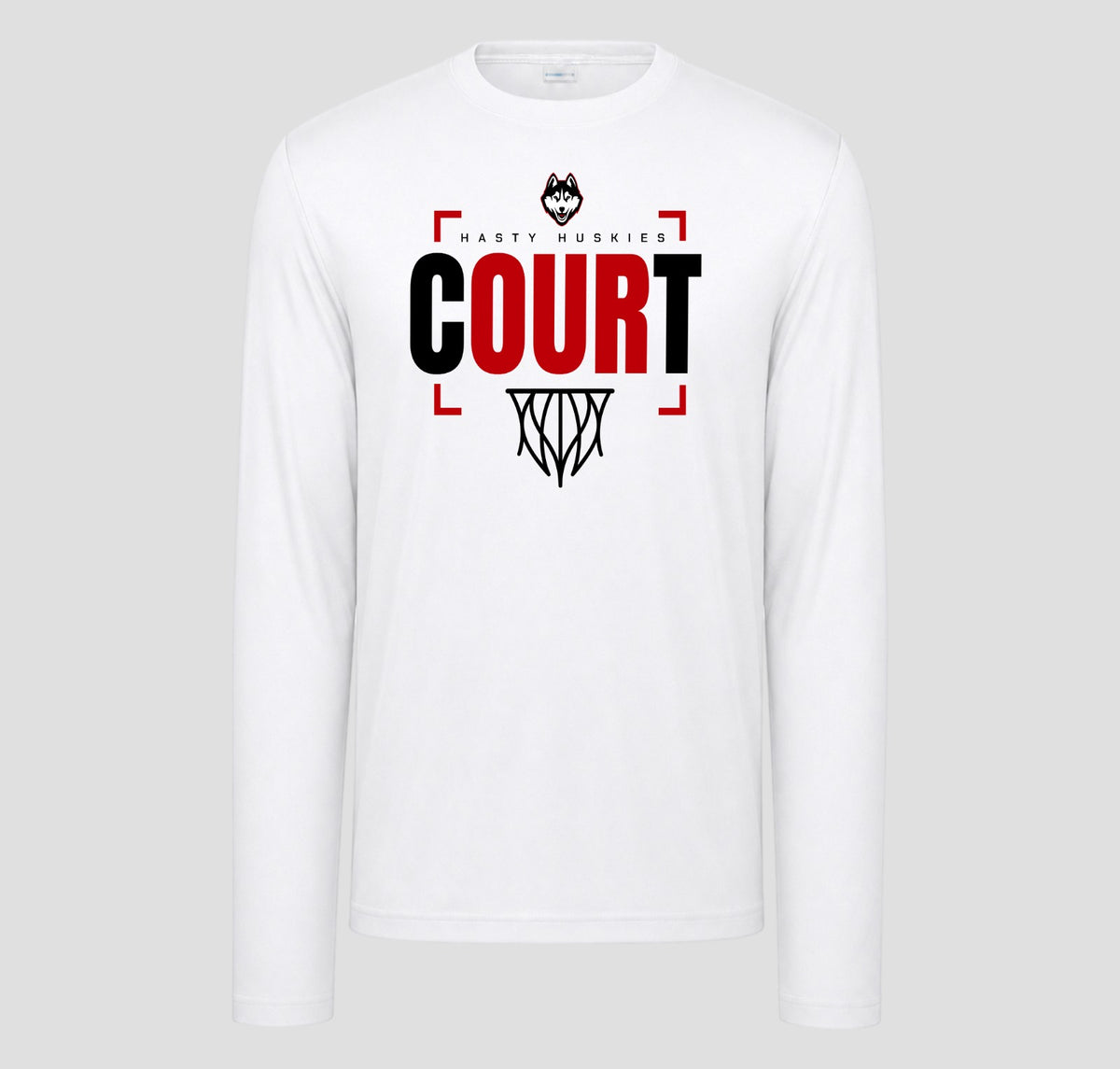 Hasty Huskies  Basketball Long Sleeve Performance/Shooting Shirt