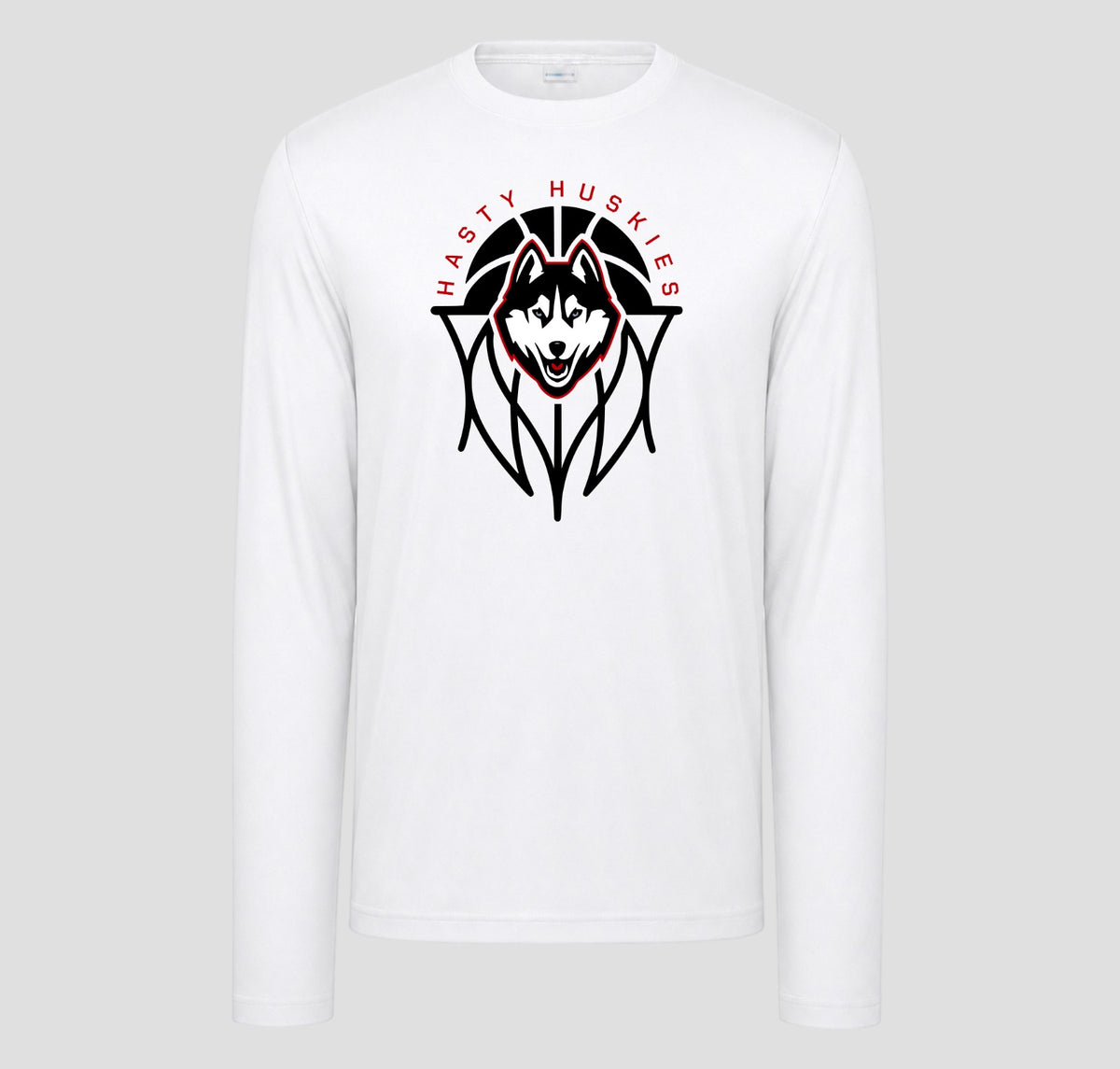 Hasty Huskies  Basketball Long Sleeve Performance/Shooting Shirt