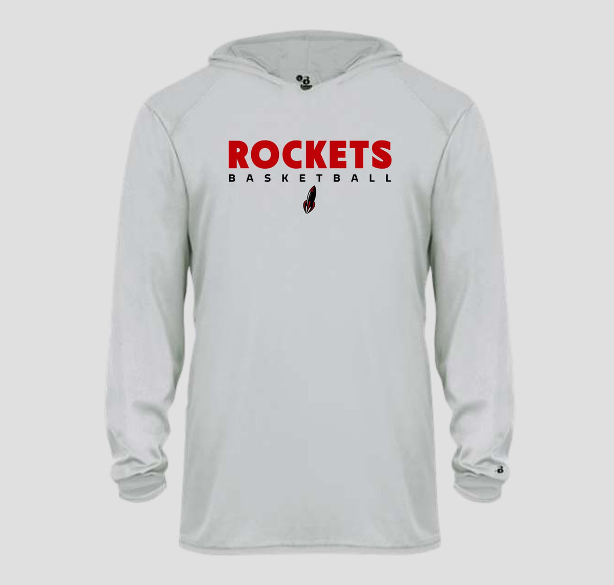 Free Home Rockets Basketball Long Sleeve Hooded Performance/Shooting Shirt