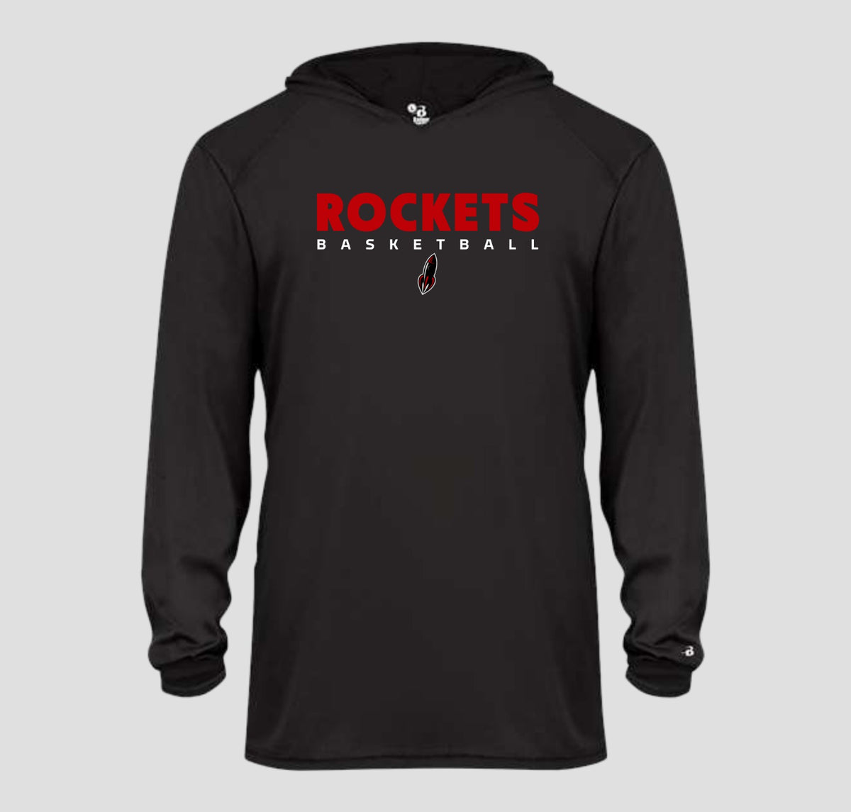 Free Home Rockets Basketball Long Sleeve Hooded Performance/Shooting Shirt