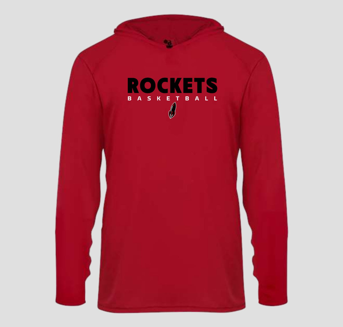 Free Home Rockets Basketball Long Sleeve Hooded Performance/Shooting Shirt