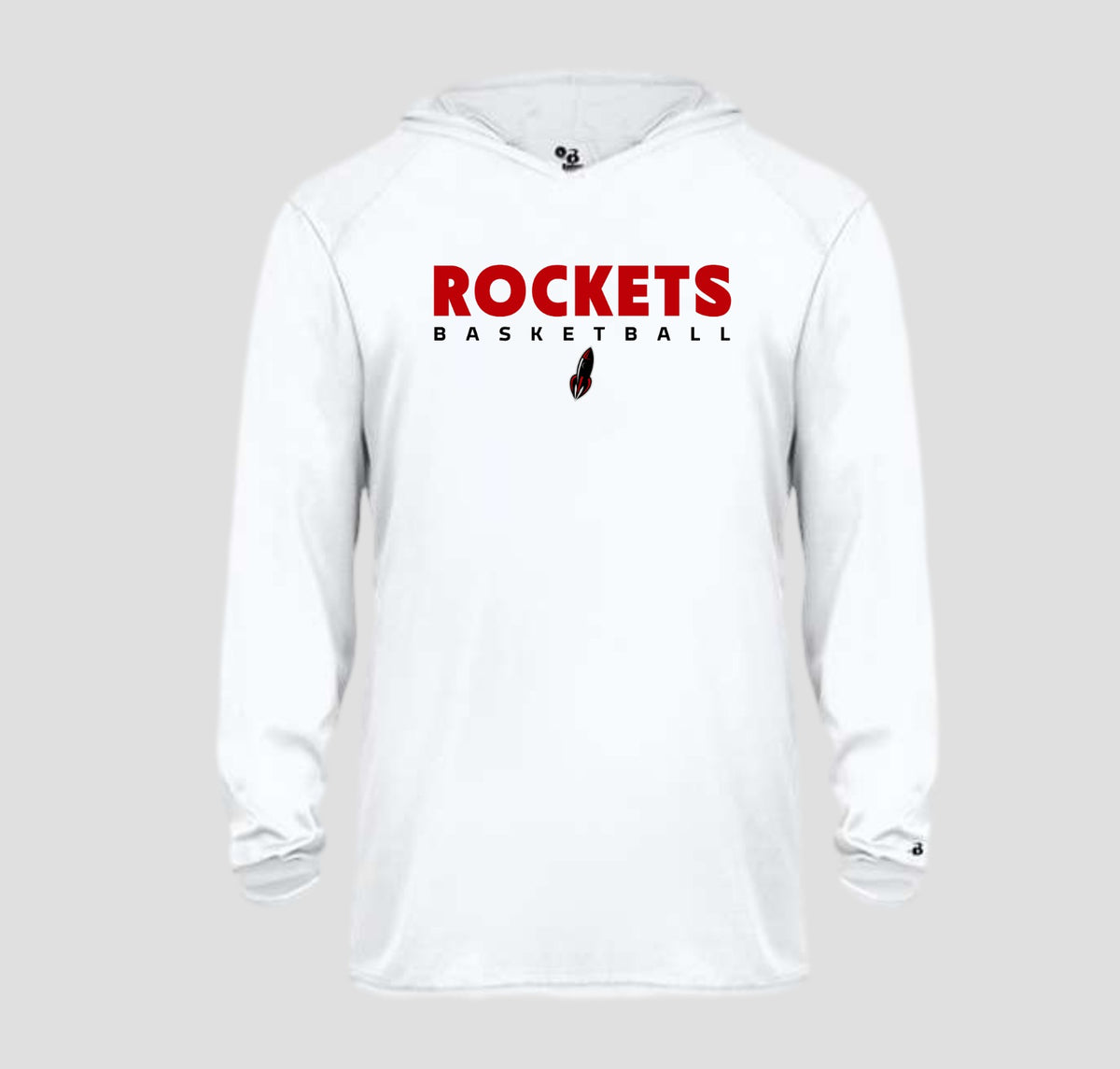 Free Home Rockets Basketball Long Sleeve Hooded Performance/Shooting Shirt