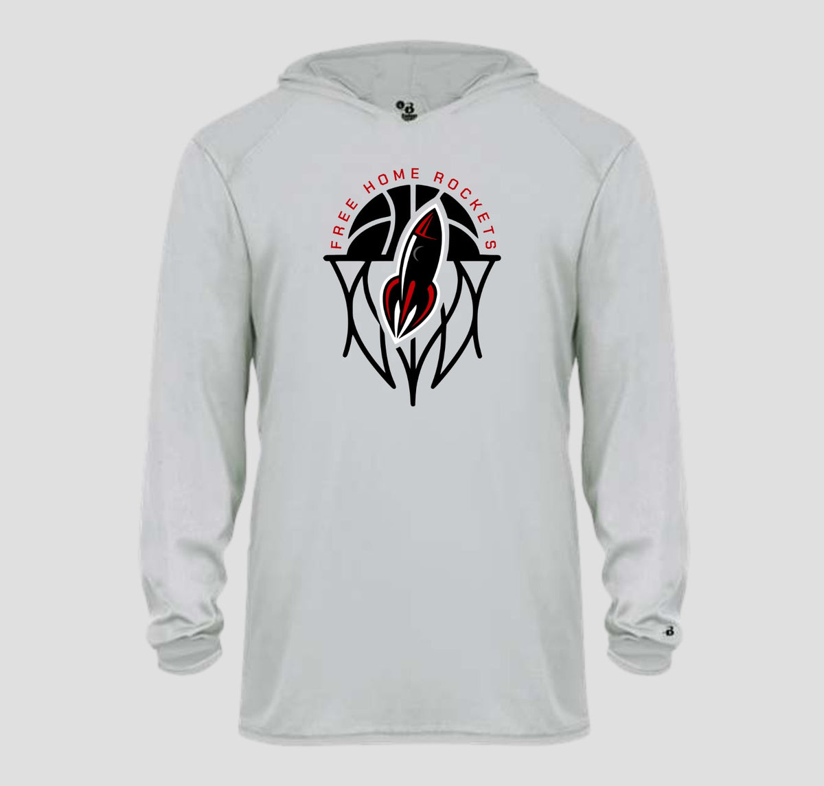 Free Home Rockets Basketball Long Sleeve Hooded Performance/Shooting Shirt