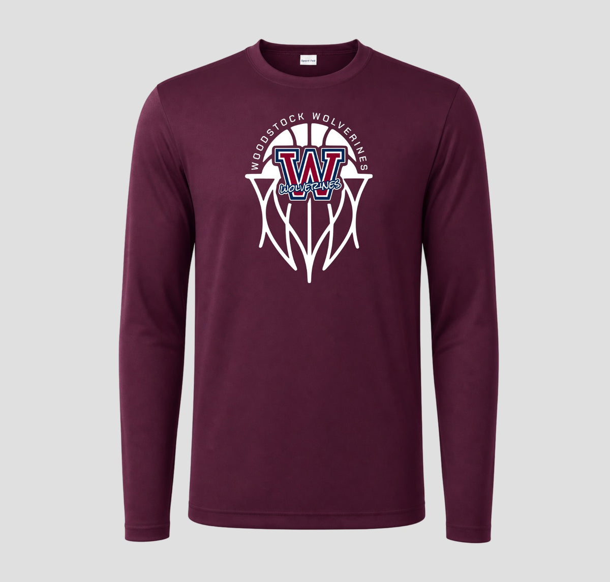 Woodstock Wolverines Basketball Long Sleeve Performance/Shooting Shirt