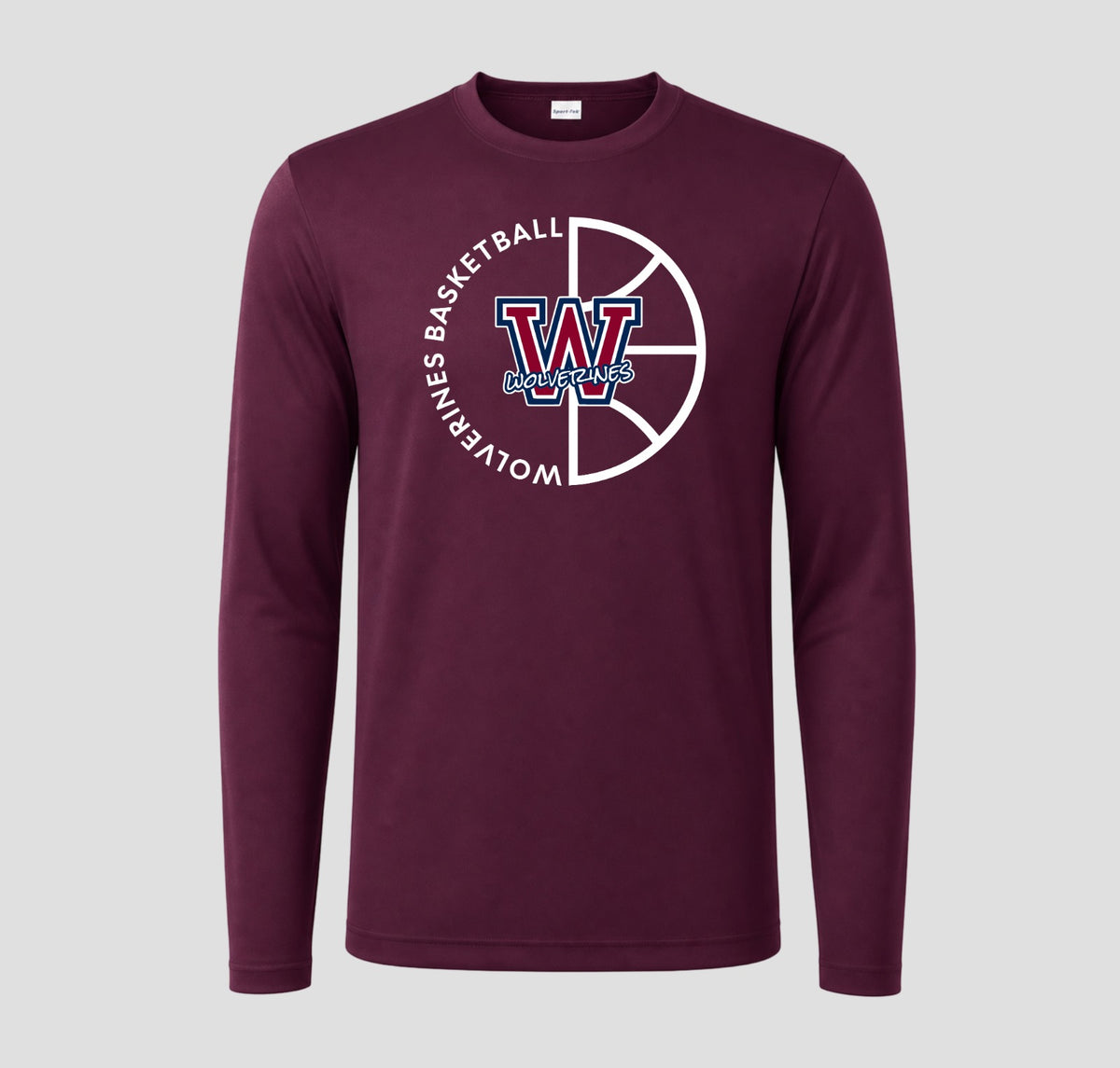 Woodstock Wolverines Basketball Long Sleeve Performance/Shooting Shirt