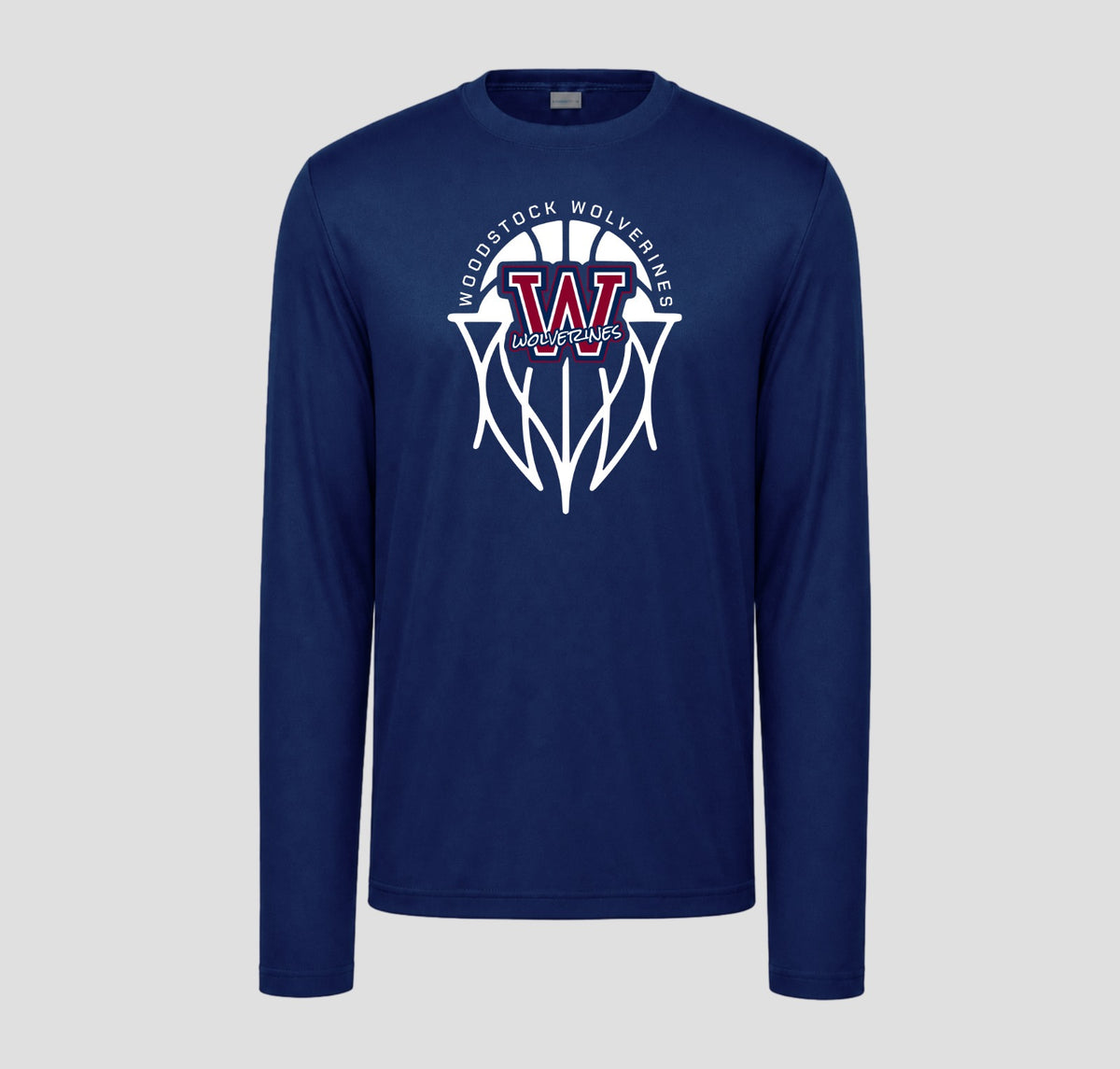 Woodstock Wolverines Basketball Long Sleeve Performance/Shooting Shirt