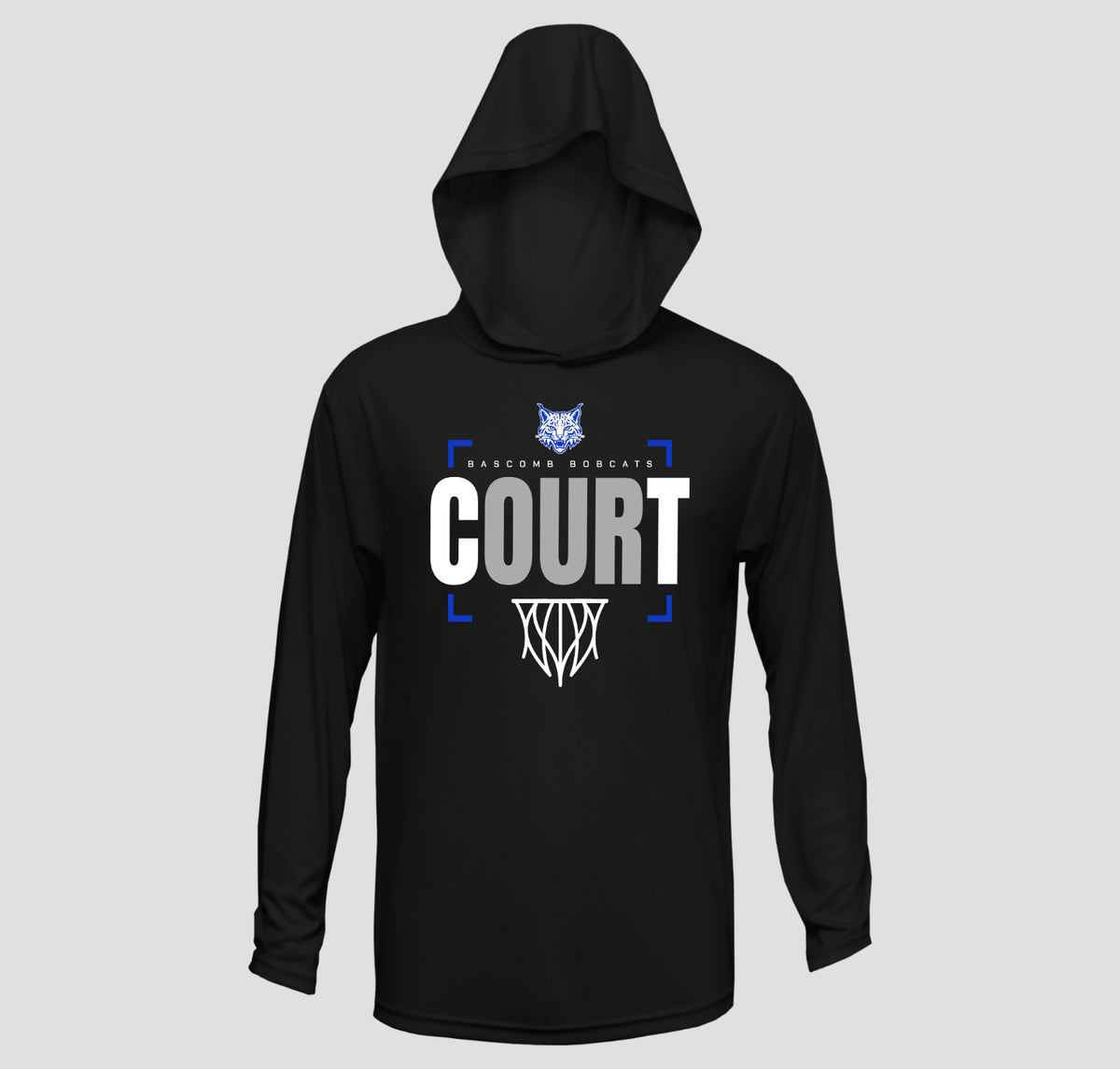Bascomb Bobcats Basketball Long Sleeve Hooded Performance/Shooting Shirt