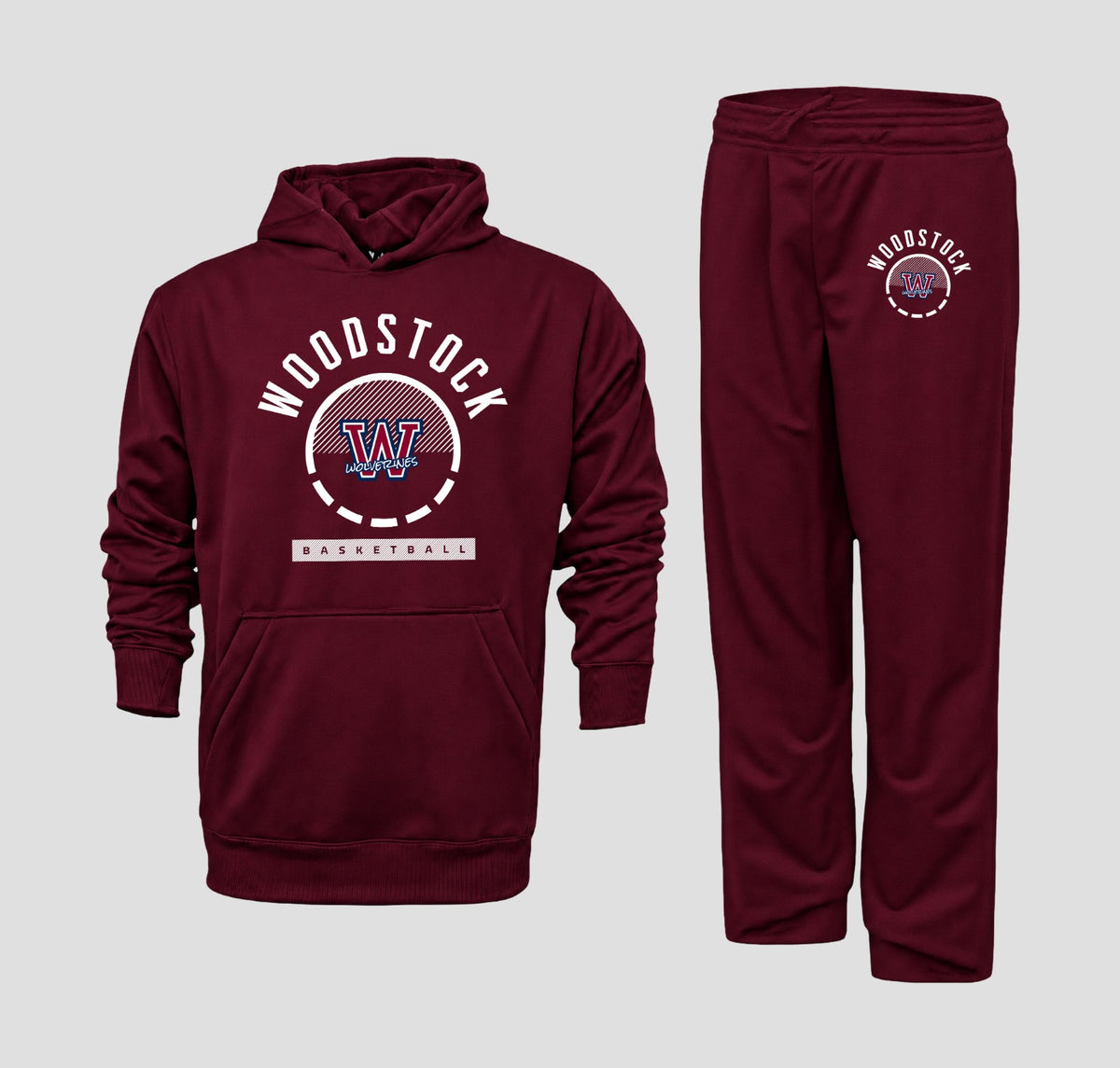 2026-2027 CYB On Court Woodstock Wolverines Performance Fleece Hoodie & Pants Set