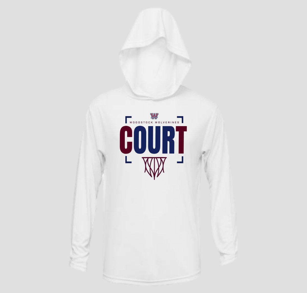 Woodstock Wolverines Basketball Long Sleeve Hooded Performance/Shooting Shirt