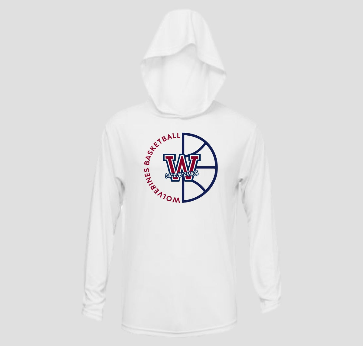Woodstock Wolverines Basketball Long Sleeve Hooded Performance/Shooting Shirt