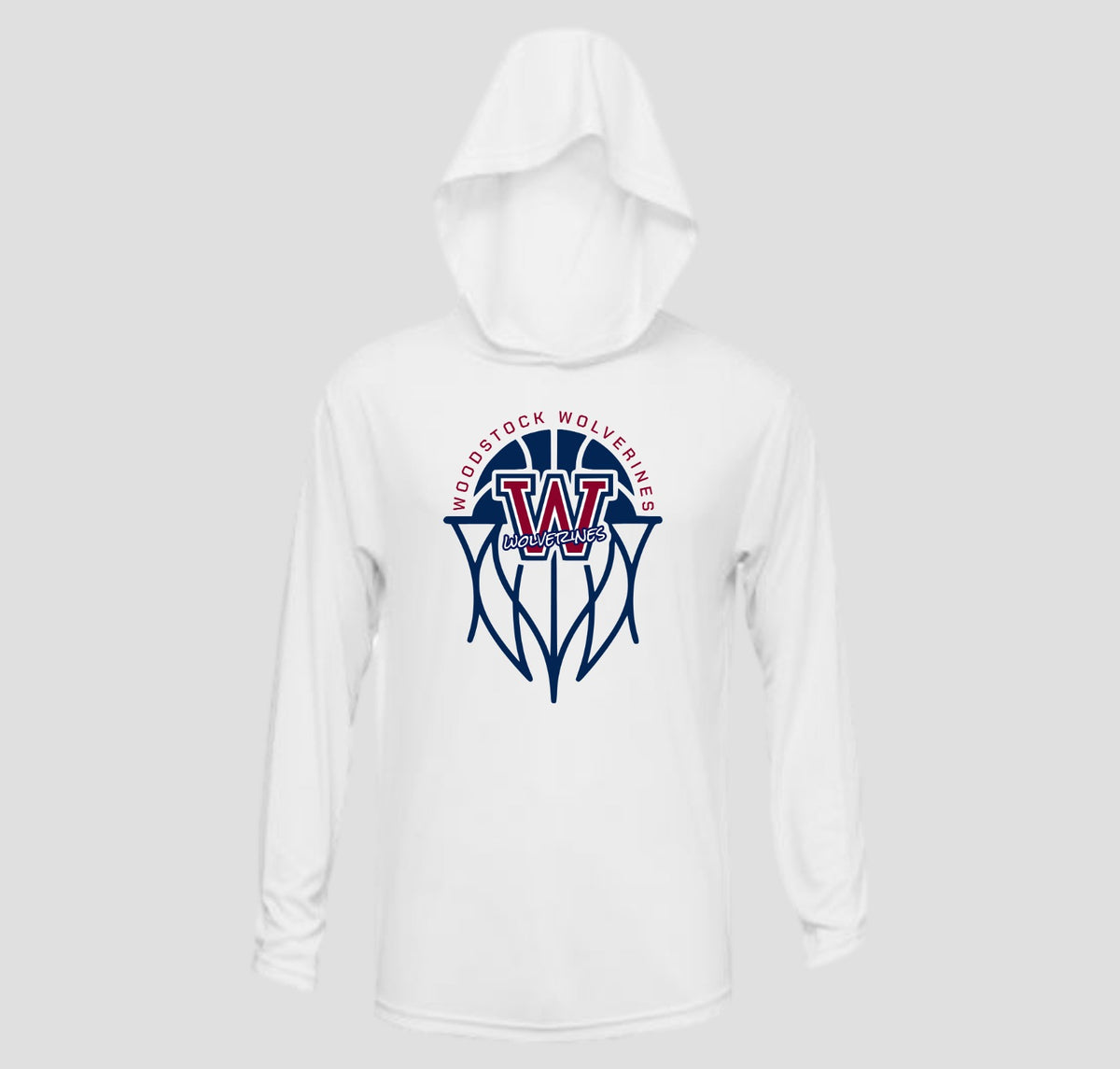 Woodstock Wolverines Basketball Long Sleeve Hooded Performance/Shooting Shirt