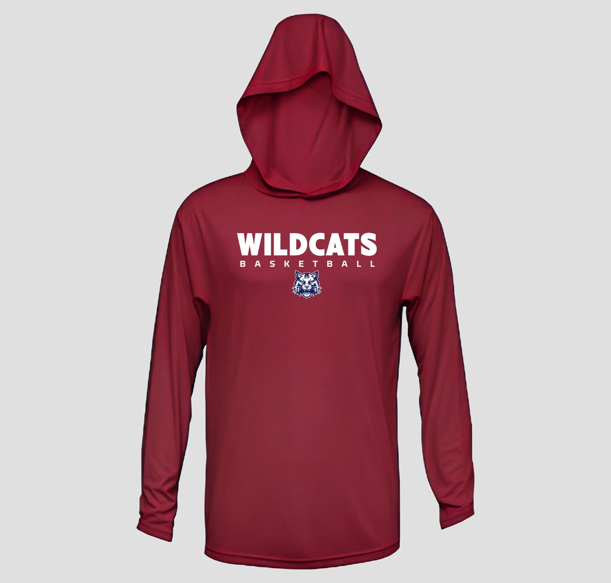 Woodstock Wildcats Basketball Hooded Long Sleeve Performance/Shooting Shirt