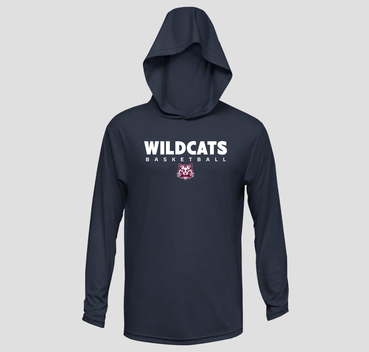Woodstock Wildcats Basketball Hooded Long Sleeve Performance/Shooting Shirt