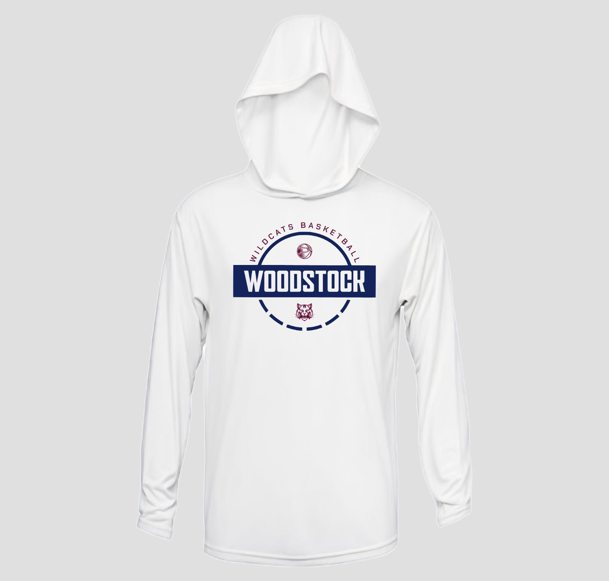 Woodstock Wildcats Basketball Hooded Long Sleeve Performance/Shooting Shirt