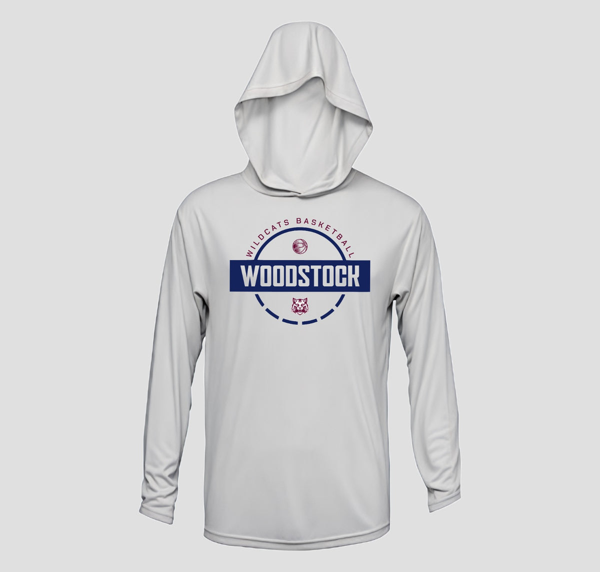 Woodstock Wildcats Basketball Hooded Long Sleeve Performance/Shooting Shirt