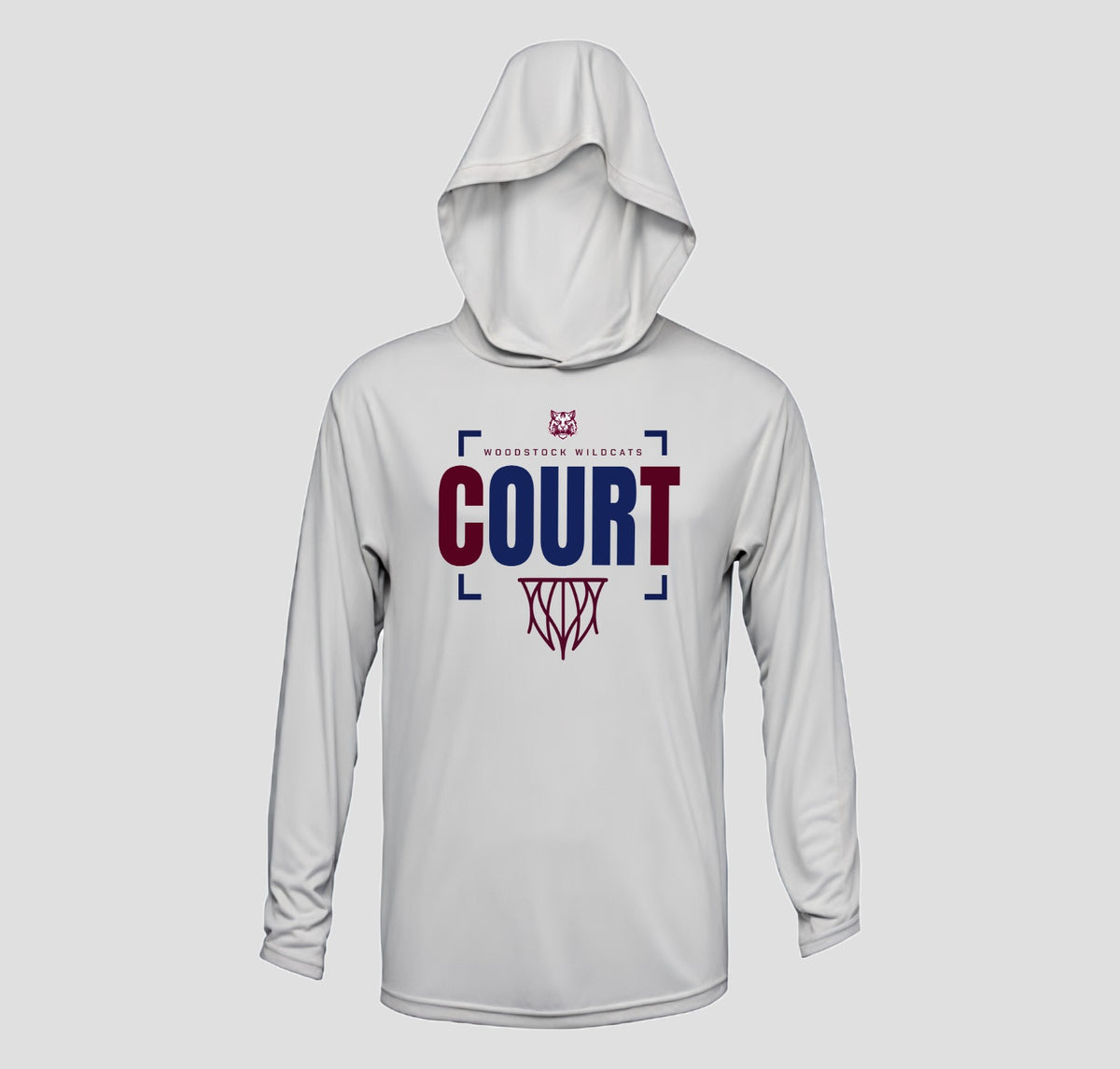 Woodstock Wildcats Basketball Hooded Long Sleeve Performance/Shooting Shirt