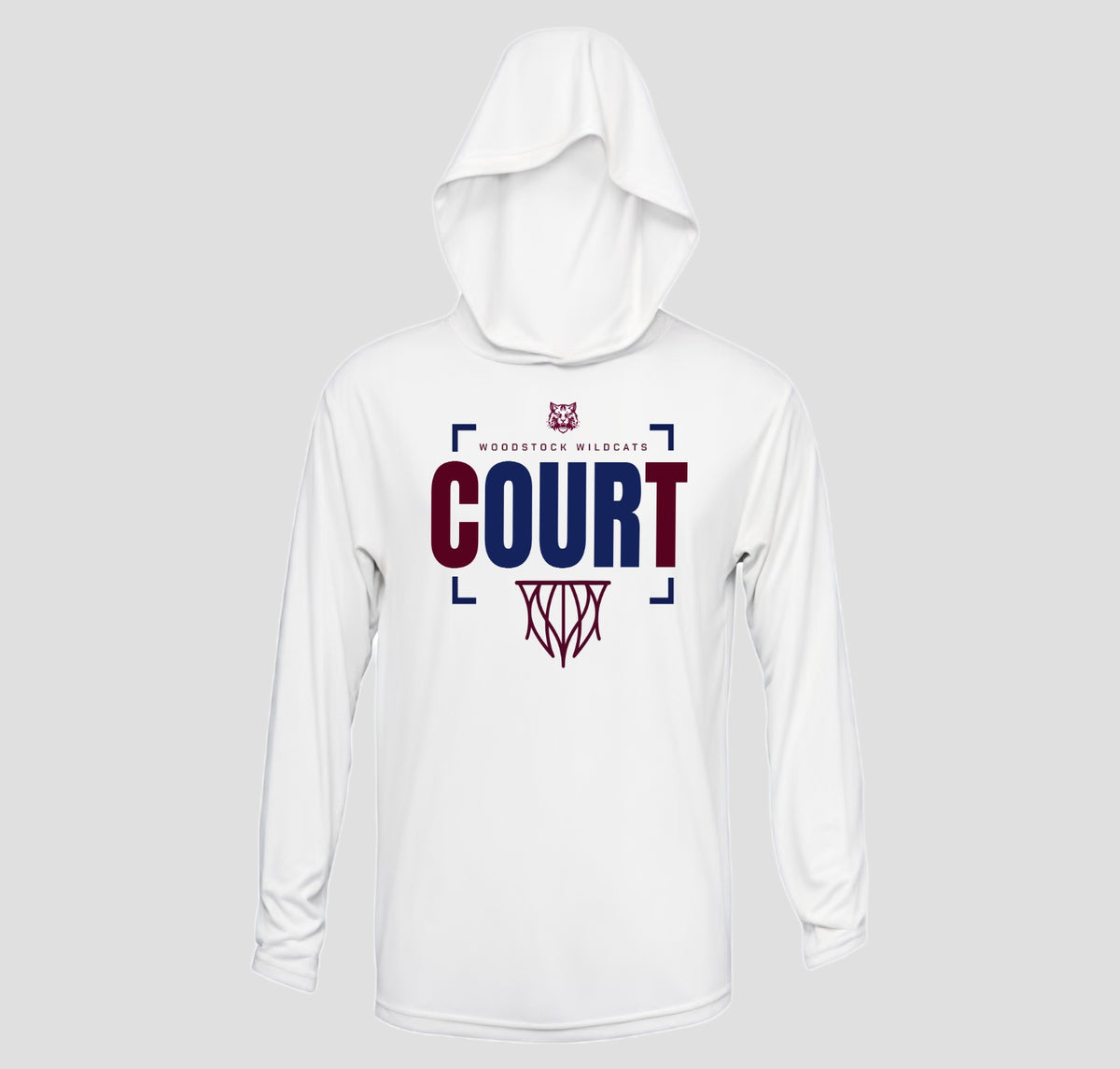 Woodstock Wildcats Basketball Hooded Long Sleeve Performance/Shooting Shirt