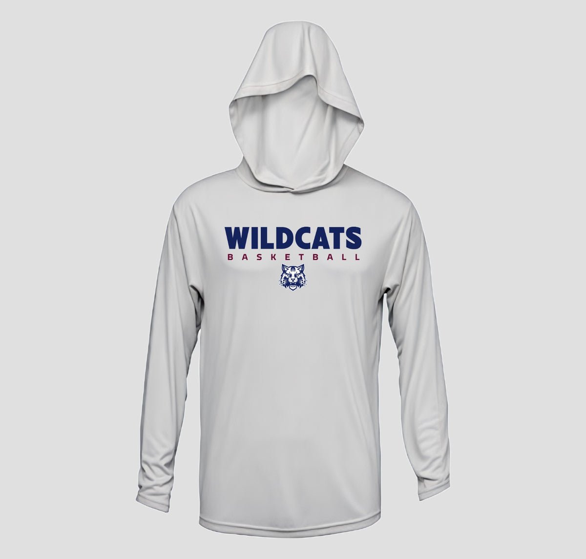 Woodstock Wildcats Basketball Hooded Long Sleeve Performance/Shooting Shirt