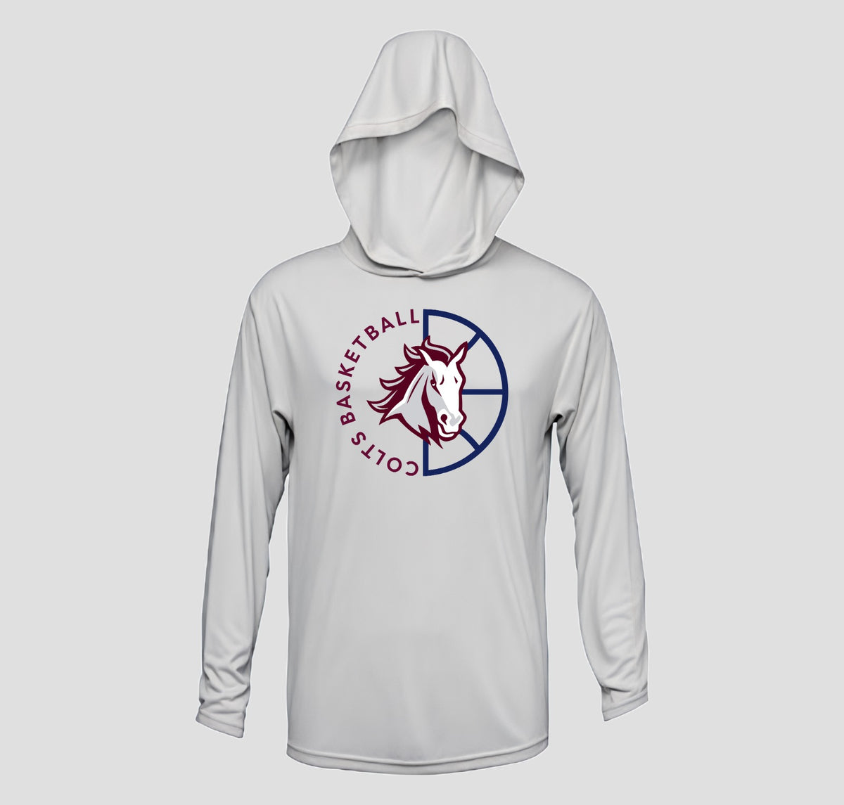 Carmel Colts Basketball Hooded Long Sleeve Performance/Shooting Shirt