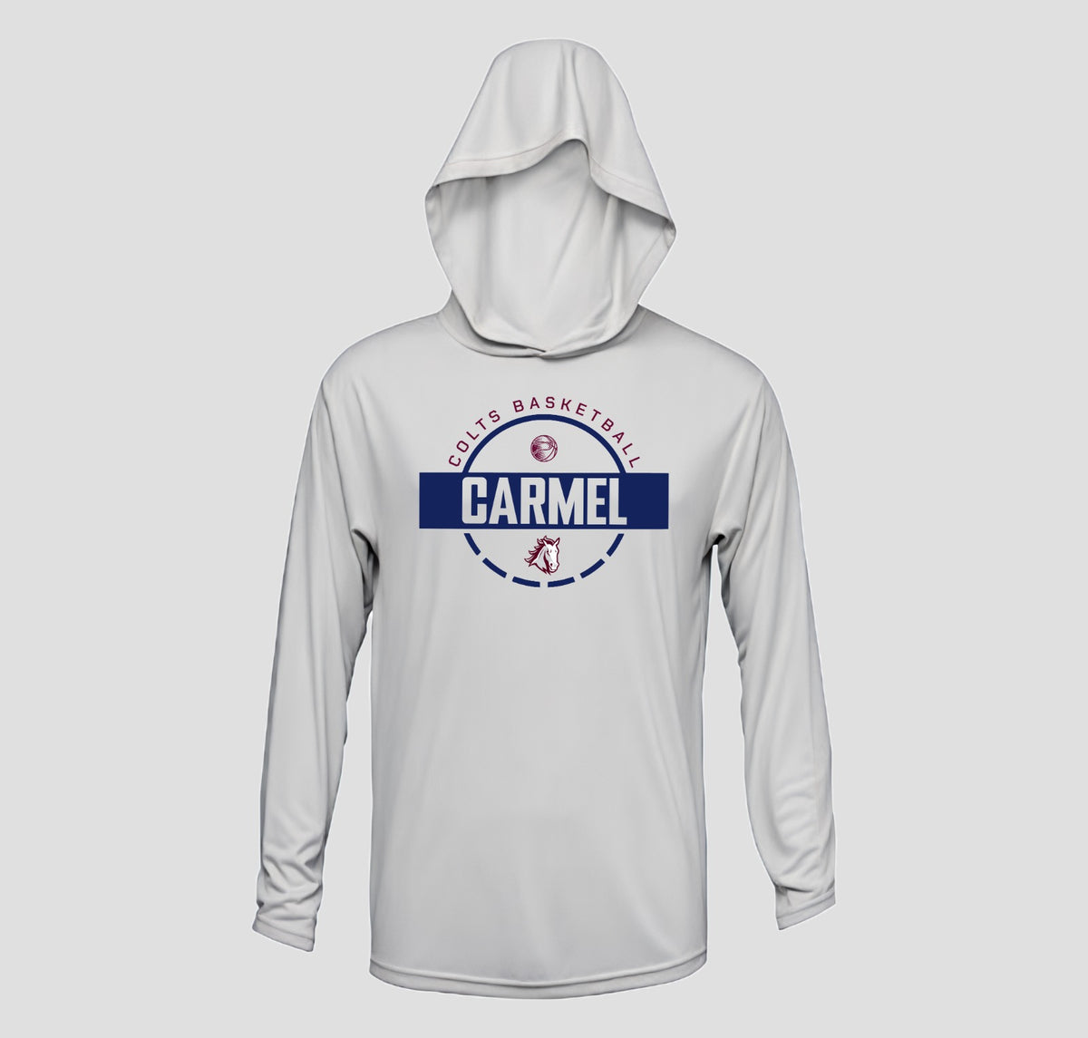 Carmel Colts Basketball Hooded Long Sleeve Performance/Shooting Shirt