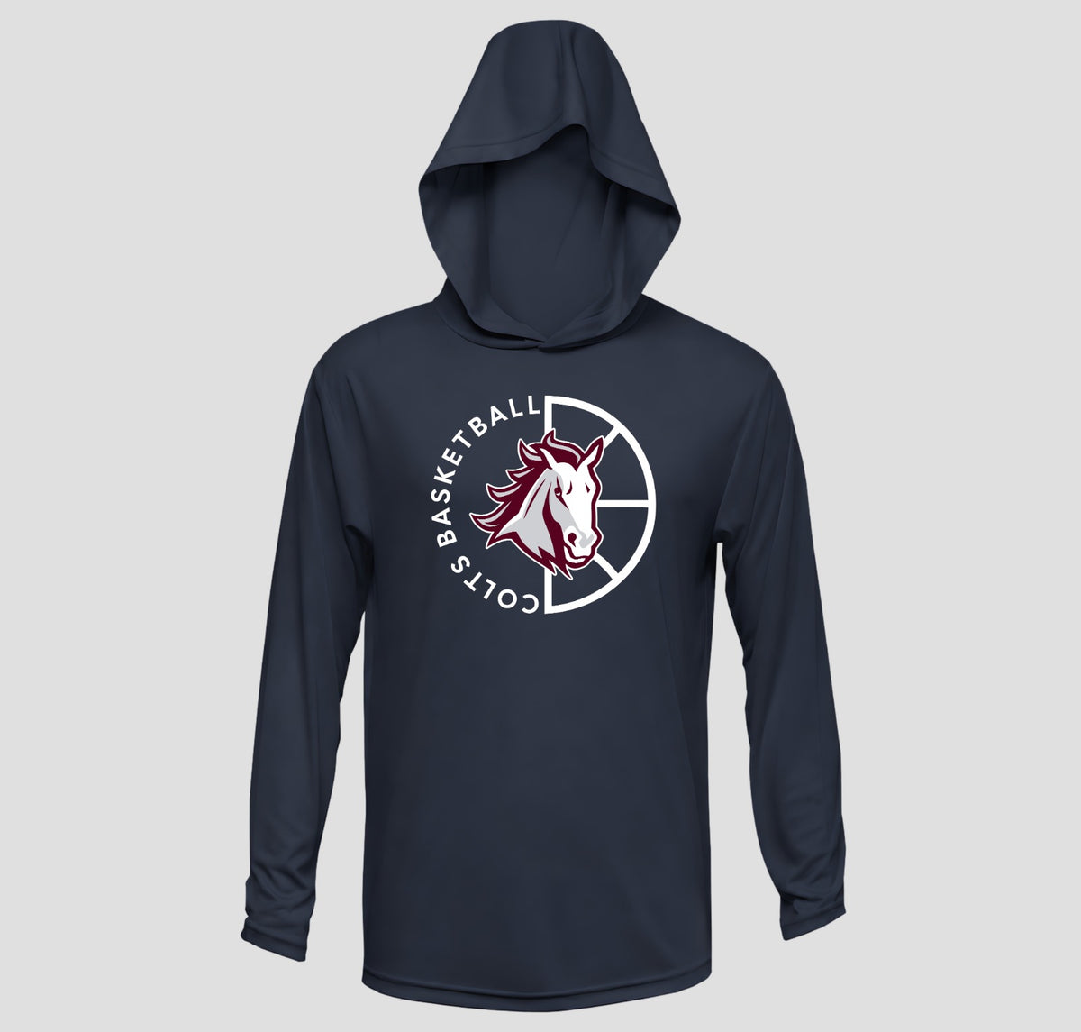 Carmel Colts Basketball Hooded Long Sleeve Performance/Shooting Shirt