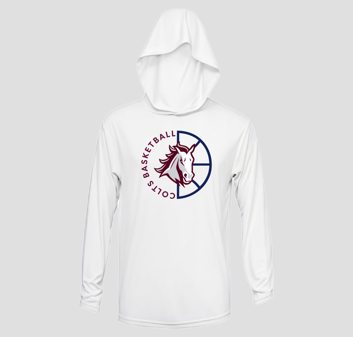 Carmel Colts Basketball Hooded Long Sleeve Performance/Shooting Shirt