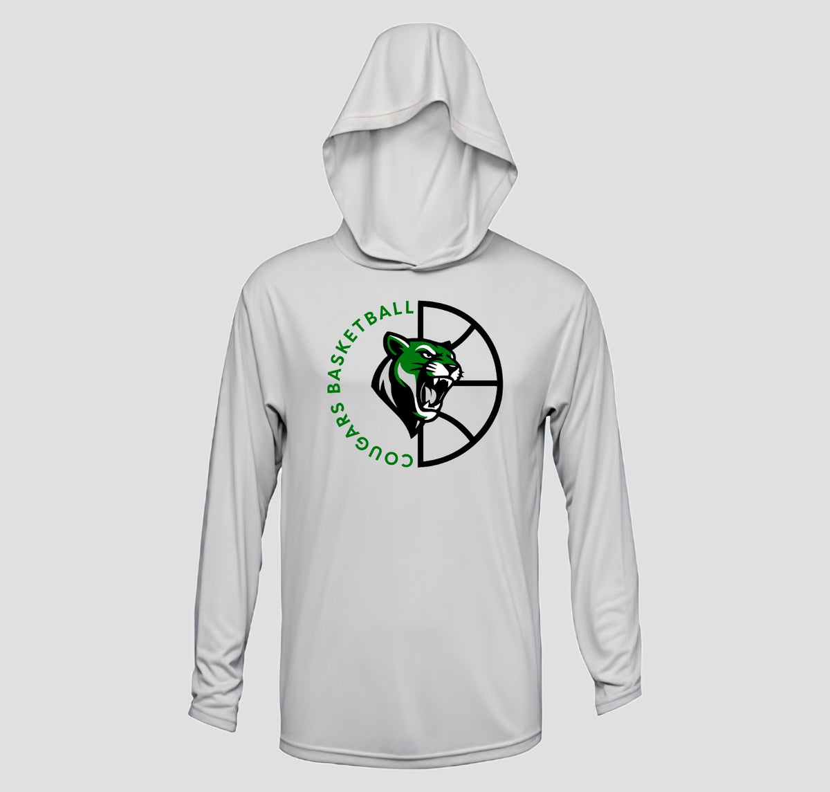 Clayton Cougars Basketball Hooded Long Sleeve Performance/Shooting Shirt