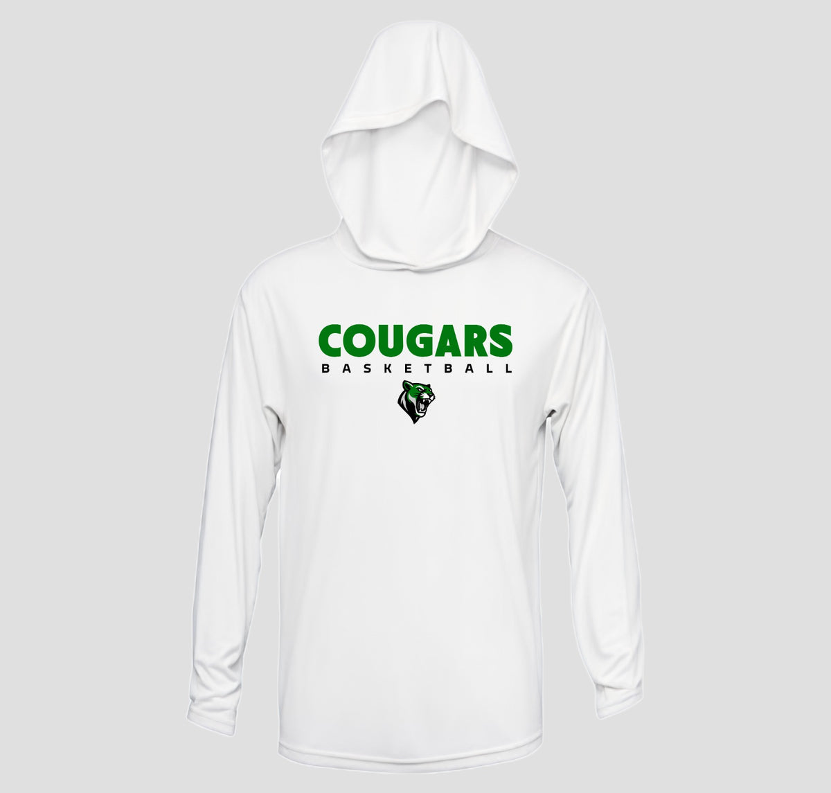Clayton Cougars Basketball Hooded Long Sleeve Performance/Shooting Shirt