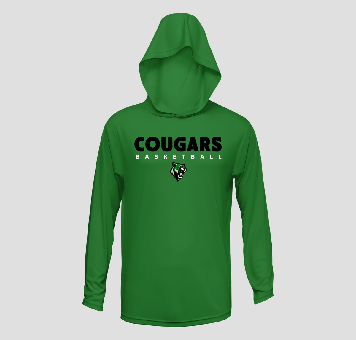 Clayton Cougars Basketball Hooded Long Sleeve Performance/Shooting Shirt