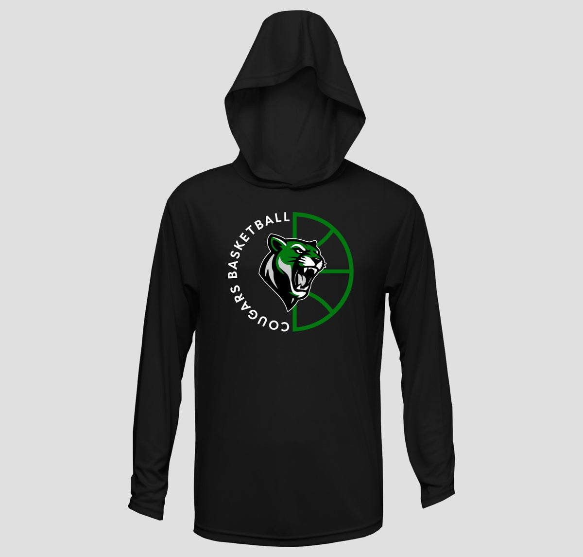 Clayton Cougars Basketball Hooded Long Sleeve Performance/Shooting Shirt