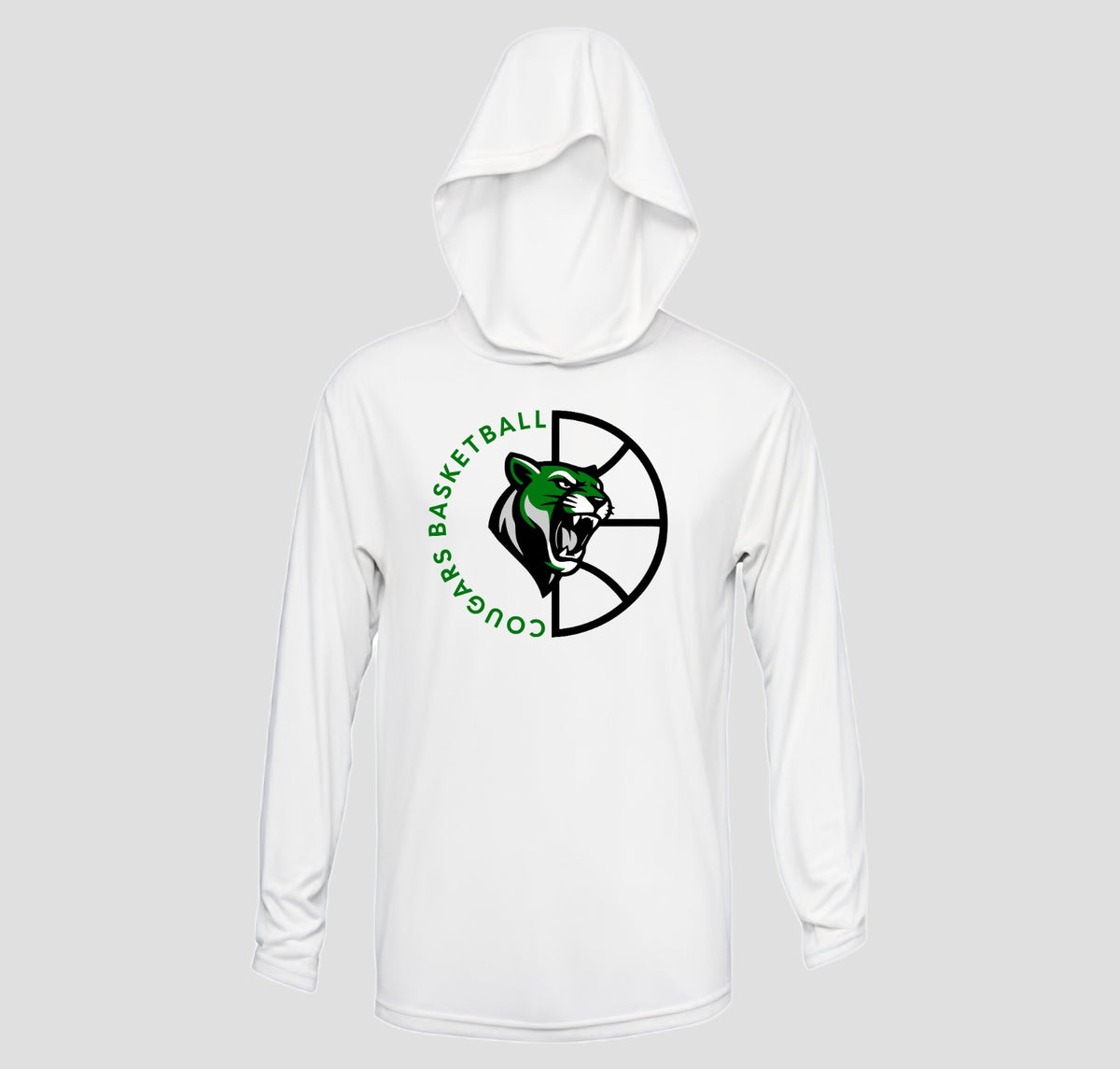 Clayton Cougars Basketball Hooded Long Sleeve Performance/Shooting Shirt