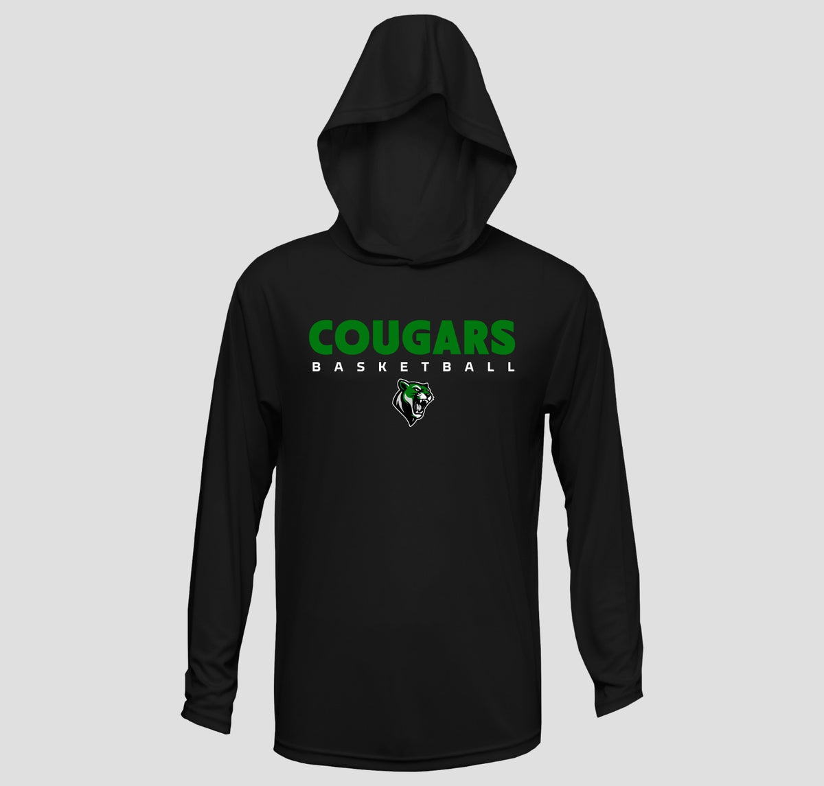 Clayton Cougars Basketball Hooded Long Sleeve Performance/Shooting Shirt