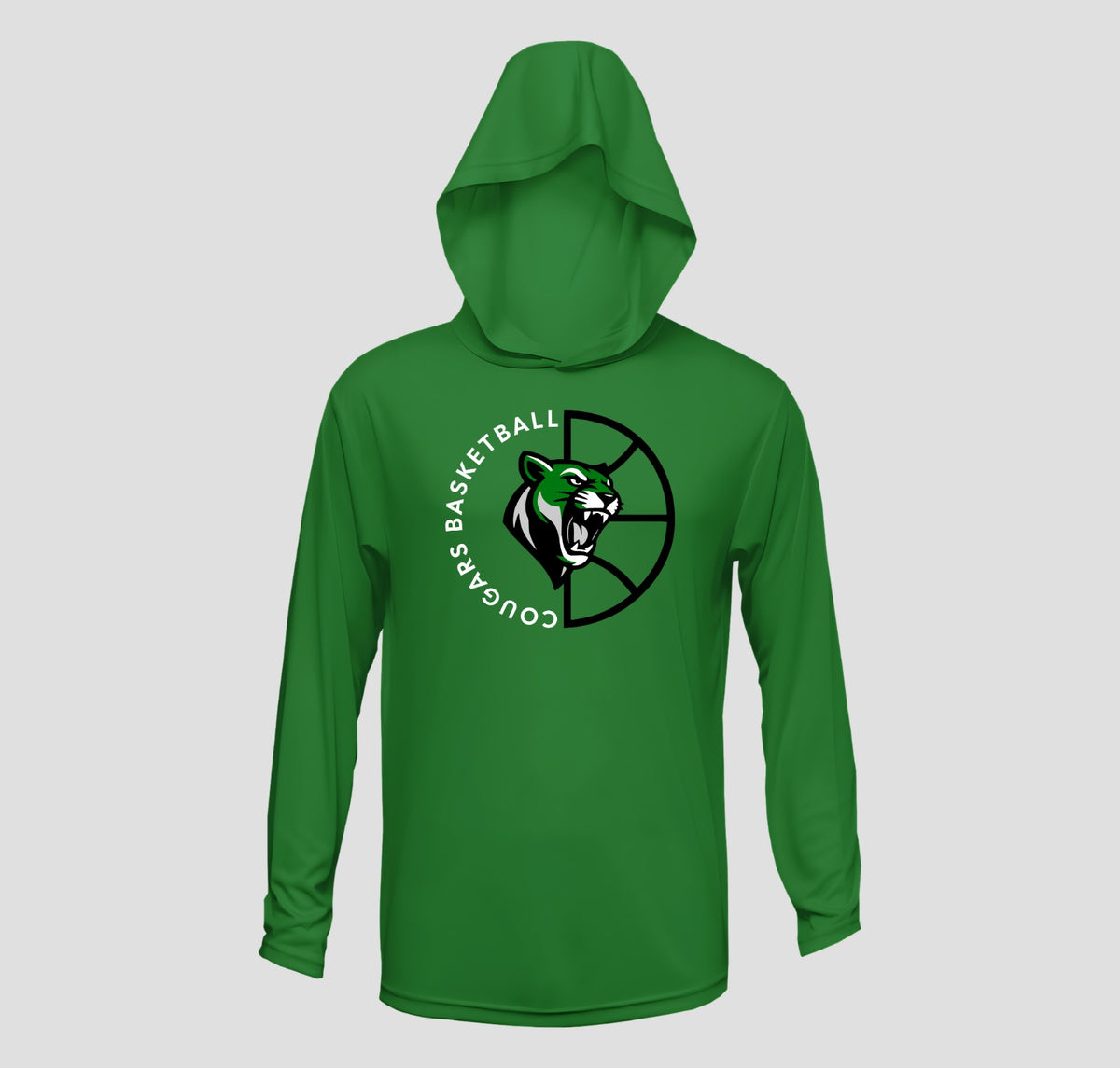 Clayton Cougars Basketball Hooded Long Sleeve Performance/Shooting Shirt