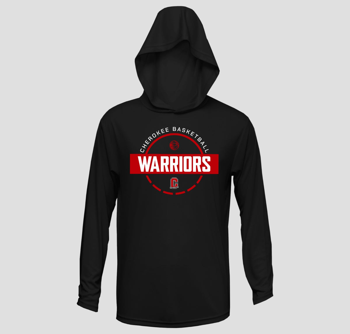 Cherokee Warriors Basketball Long Hooded Sleeve Performance/Shooting Shirt