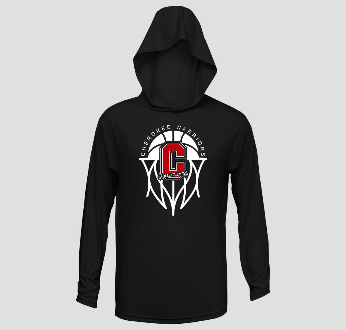 Cherokee Warriors Basketball Long Hooded Sleeve Performance/Shooting Shirt