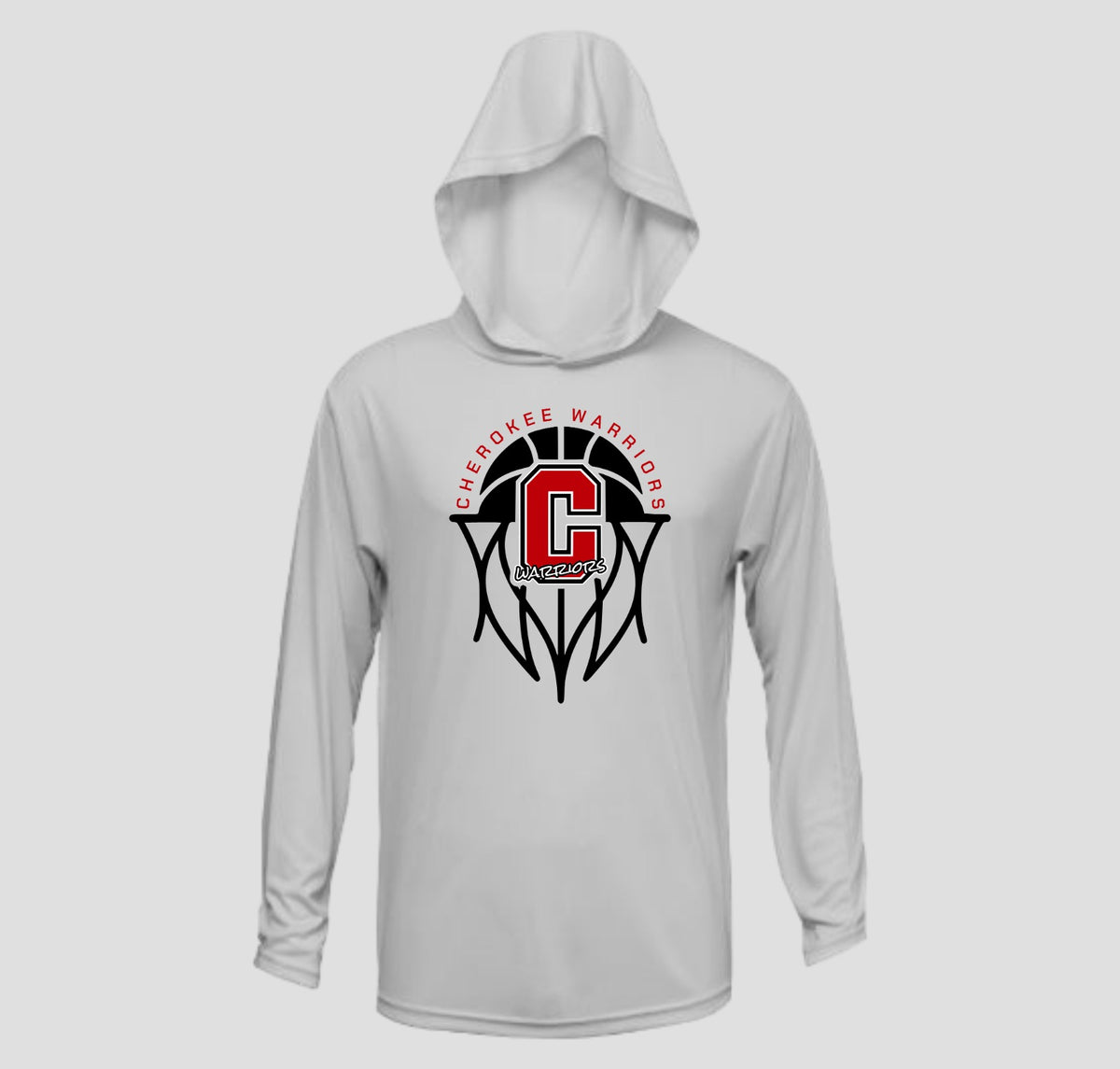 Cherokee Warriors Basketball Long Hooded Sleeve Performance/Shooting Shirt