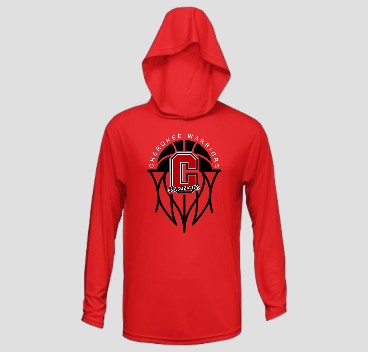 Cherokee Warriors Basketball Long Hooded Sleeve Performance/Shooting Shirt