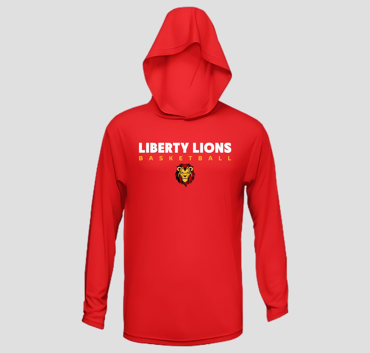 Liberty Lions Basketball Long Sleeve Hooded Performance/Shooting Shirt