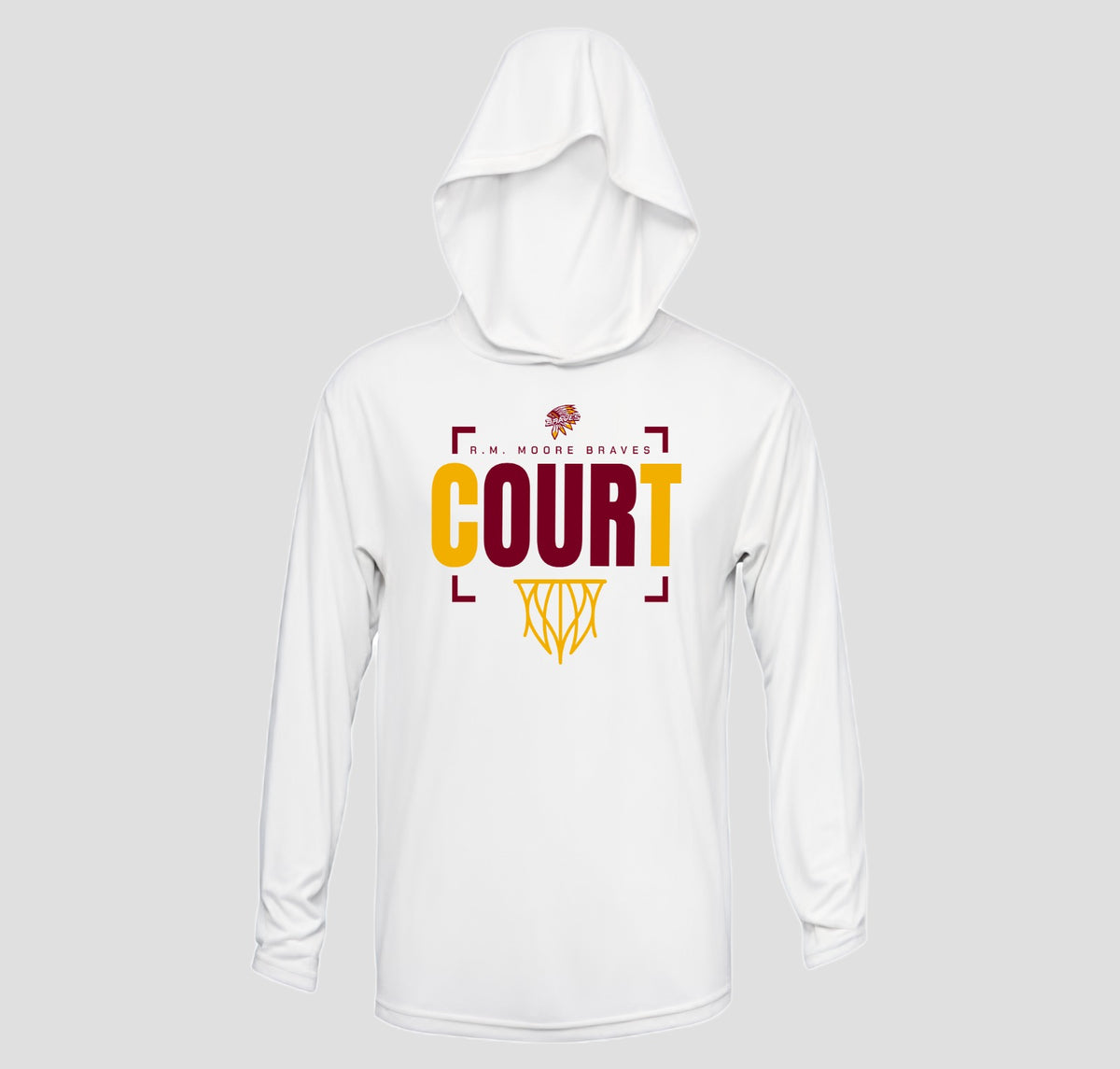R.M. Moore  Basketball Long Sleeve Hooded Performance/Shooting Shirt