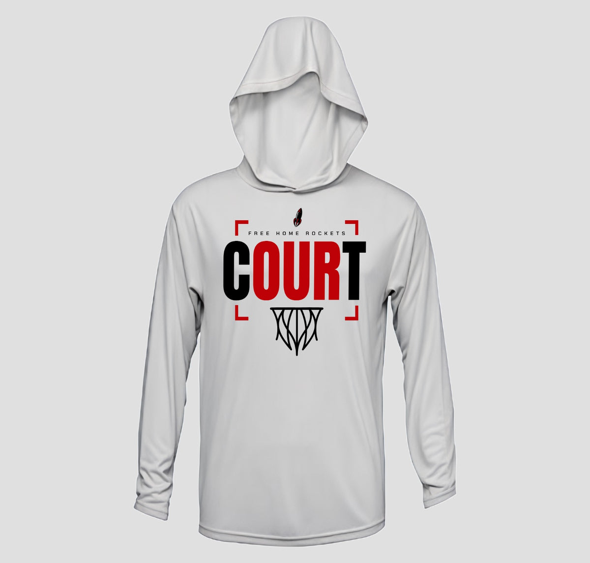 Free Home Rockets Basketball Long Sleeve Hooded Performance/Shooting Shirt
